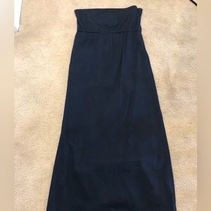 Theory Strapless Linen Maxi Dress